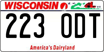 WI license plate 223ODT