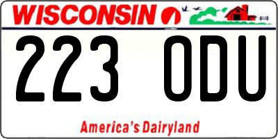 WI license plate 223ODU