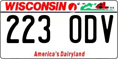 WI license plate 223ODV
