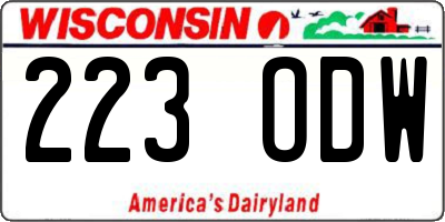 WI license plate 223ODW