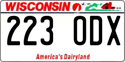 WI license plate 223ODX
