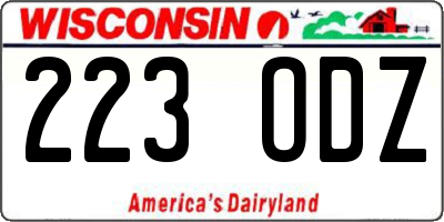WI license plate 223ODZ