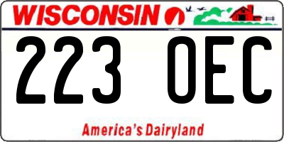 WI license plate 223OEC