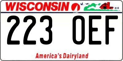 WI license plate 223OEF