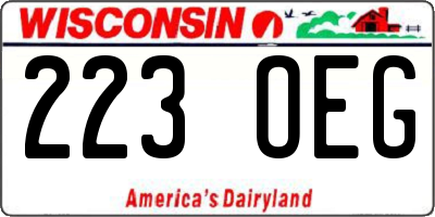 WI license plate 223OEG