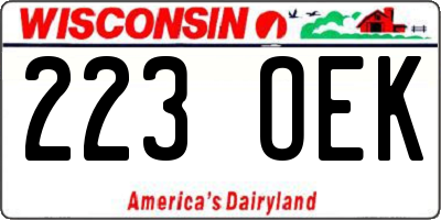 WI license plate 223OEK