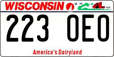 WI license plate 223OEO