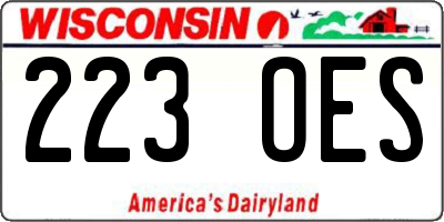 WI license plate 223OES