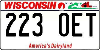 WI license plate 223OET