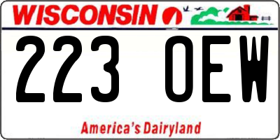 WI license plate 223OEW