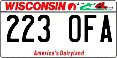 WI license plate 223OFA