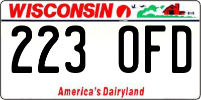 WI license plate 223OFD