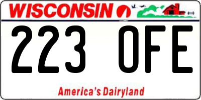 WI license plate 223OFE