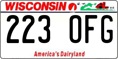 WI license plate 223OFG