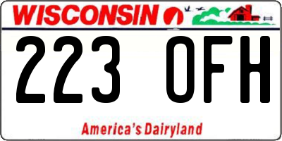 WI license plate 223OFH