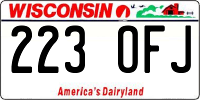 WI license plate 223OFJ