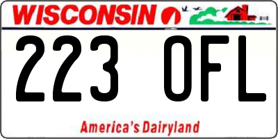 WI license plate 223OFL
