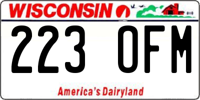 WI license plate 223OFM