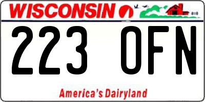 WI license plate 223OFN