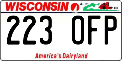 WI license plate 223OFP
