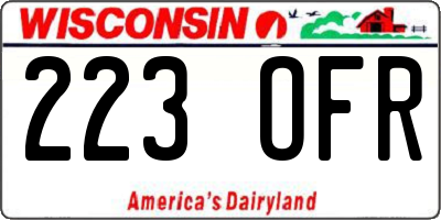 WI license plate 223OFR