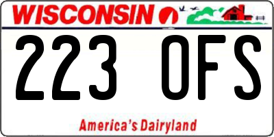 WI license plate 223OFS