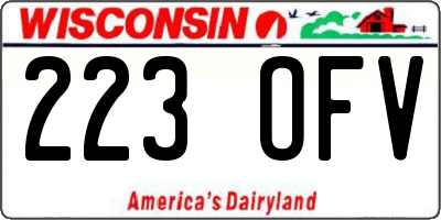 WI license plate 223OFV