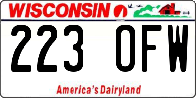 WI license plate 223OFW