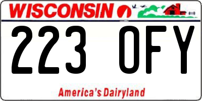 WI license plate 223OFY