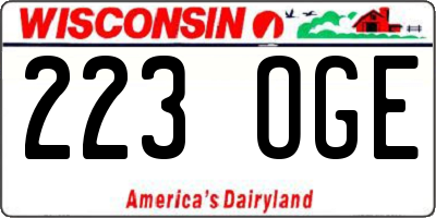 WI license plate 223OGE