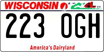 WI license plate 223OGH