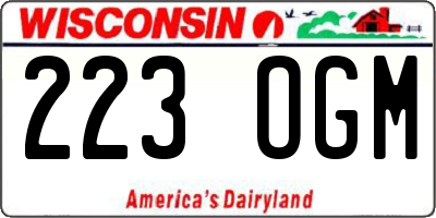 WI license plate 223OGM