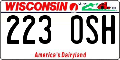 WI license plate 223OSH