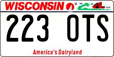 WI license plate 223OTS