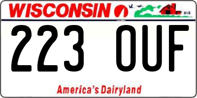 WI license plate 223OUF
