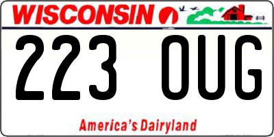 WI license plate 223OUG