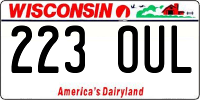 WI license plate 223OUL