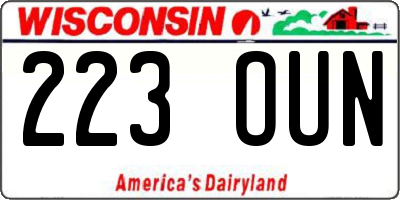 WI license plate 223OUN