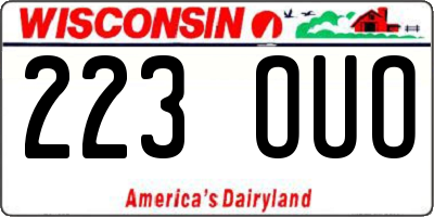 WI license plate 223OUO