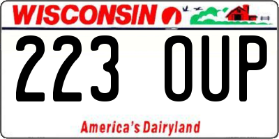 WI license plate 223OUP