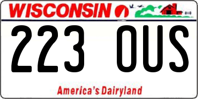 WI license plate 223OUS
