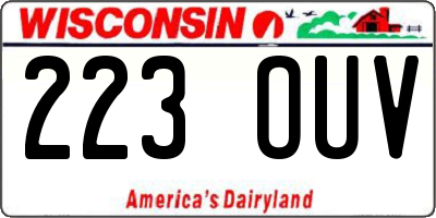 WI license plate 223OUV