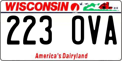 WI license plate 223OVA