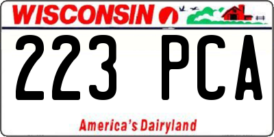 WI license plate 223PCA