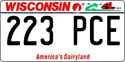 WI license plate 223PCE