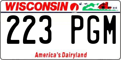 WI license plate 223PGM