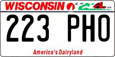 WI license plate 223PHO
