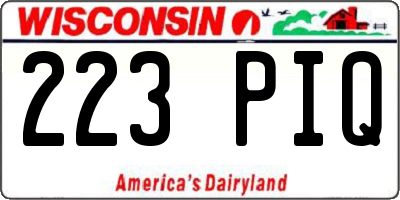 WI license plate 223PIQ