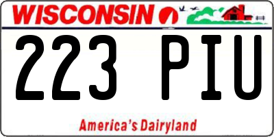 WI license plate 223PIU