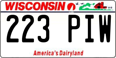 WI license plate 223PIW